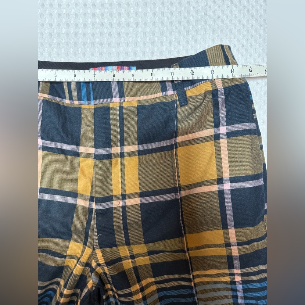 Urban Outfitters Claire Blue Yellow Plaid Y2K Cropped Pants Women SZ 6 - Picture 8 of 10